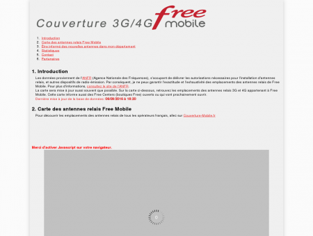 Couverture 3G/4G Free Mobile