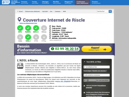 Couverture Internet de Riscle - Comparatif...