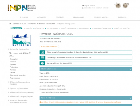 INPN - FSD Natura 2000 - FR7312012 -...