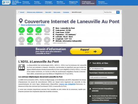 Couverture Internet de Laneuville Au Pont