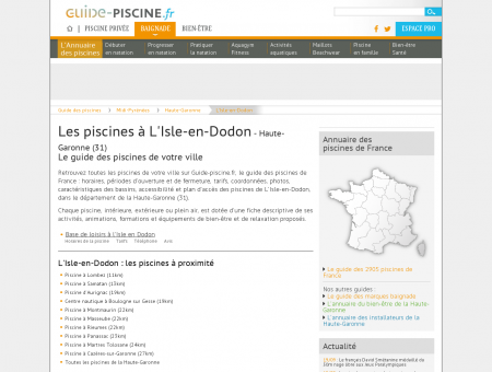 Piscines à L'Isle-en-Dodon (31), horaires et...