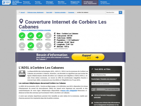 Couverture Internet de Corbère Les Cabanes