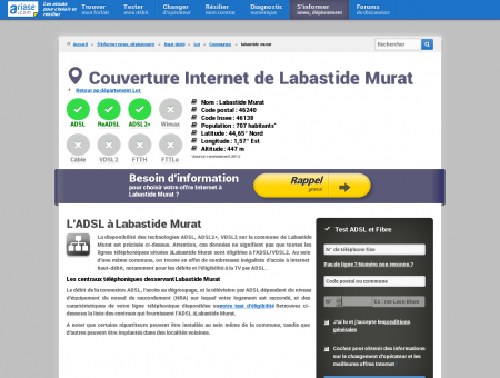 Couverture Internet de Labastide Murat -...