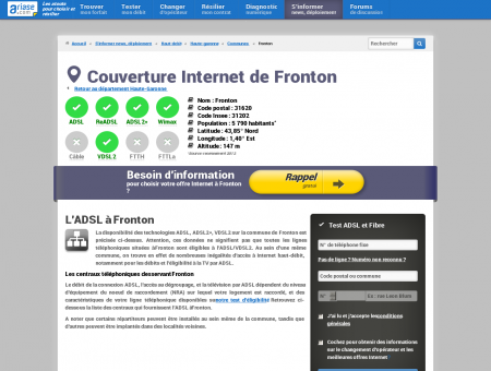 Couverture Internet de Fronton - Comparatif...
