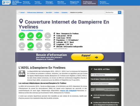 Couverture Internet de Dampierre En Yvelines