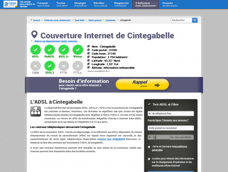 Couverture Internet de Cintegabelle -...