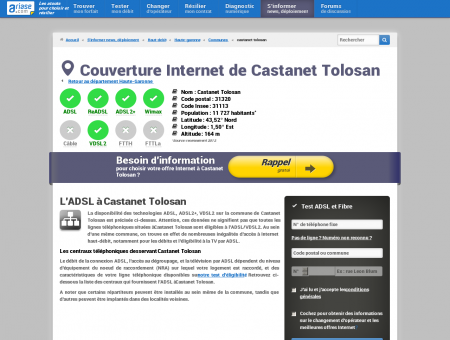 Couverture Internet de Castanet Tolosan -...