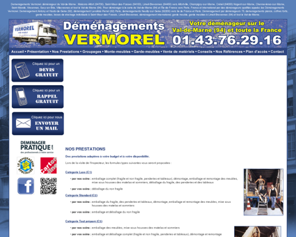 Nos prestations | Déménagements Vermorel...