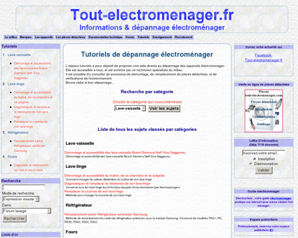 Tout-electromenager.fr -Tutoriels depannage-