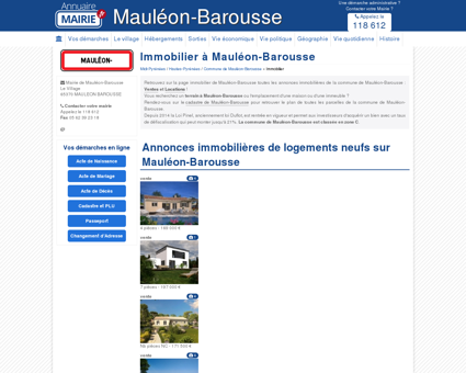Immobilier Mauléon-Barousse, Annonces...