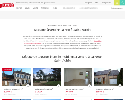 Achat - Vente Maison à La ferte st aubin - Orpi...