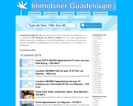 Immobilier Guadeloupe, Vente et location de...
