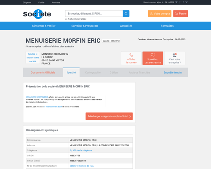 MENUISERIE MORFIN ERIC (SAINT VICTOR)...
