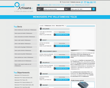 Menuisier PVC Villetaneuse 93430