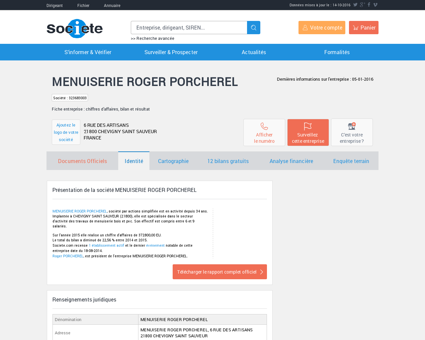 MENUISERIE ROGER PORCHEREL (CHEVIGNY...