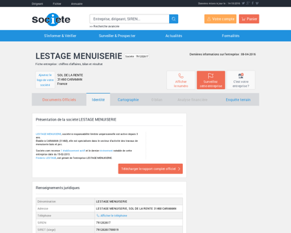 LESTAGE MENUISERIE (CARAMAN) Chiffre...