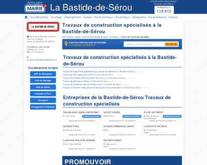 Travaux de construction spécialisés à la Bastide...