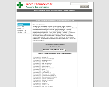 Pharmacies, Pharmacies de garde - 37 Indre...