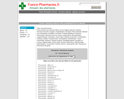 Pharmacies, Pharmacies de garde - 82 Tarn et...