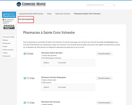 Pharmacies à Sainte Croix Volvestre (09230),...