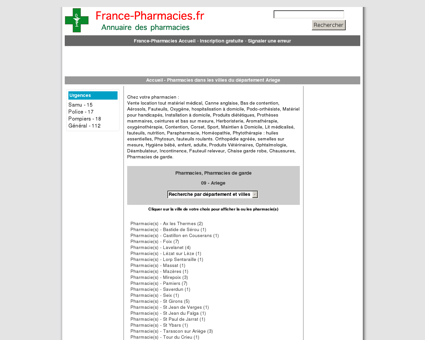 Pharmacies, Pharmacies de garde - 09 Ariege