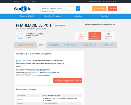 PHARMACIE LE PORT (PLOUEDERN) Chiffre...