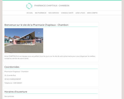 Pharmacie Chapitaux - Chambon - Accueil