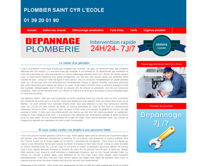 Plombier Saint Cyr L'Ecole : 01 39 20 01 90...
