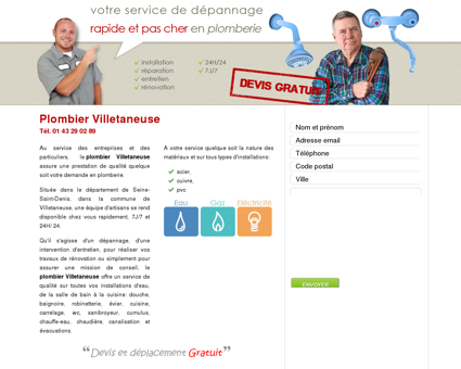 Plombier Villetaneuse/ 93430 - TEL....