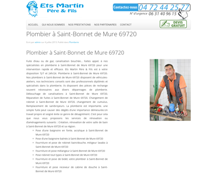 Plombier à Saint-Bonnet de Mure 69720