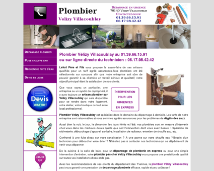 Plombier Velizy Villacoublay - Urgence au...