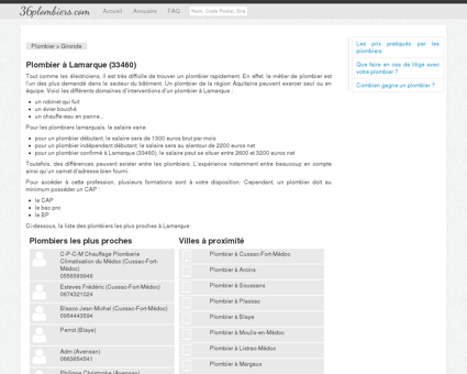 Plombier à Lamarque (33460) - Annuaire des...