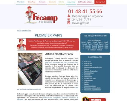 Plombier Paris : depannage d'urgence et...