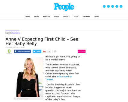 Anne v pregnant expecting first child ad Anne