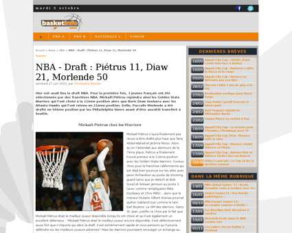 NBA Draft Pietrus 11 Diaw 21 Boris