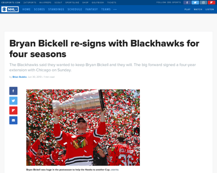 Bryan bickell re signs with blackhawks f Bryan