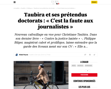Taubira doctorats cest faute journaliste Christiane