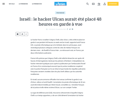 Israel le celebre hacker ulcan aurait et Gregory