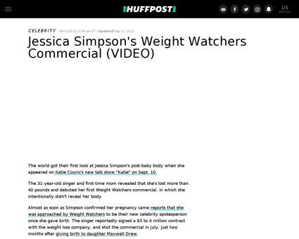 Jessica simpsons weight watchers commerc Jessica
