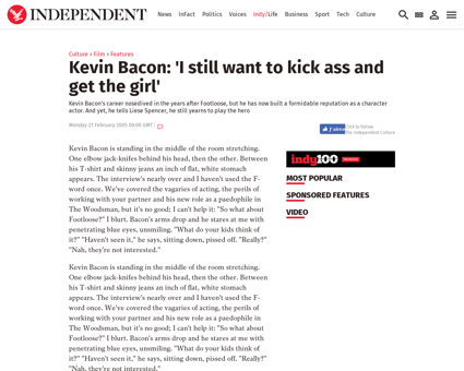 Kevin bacon i still want to kick ass and Kevin