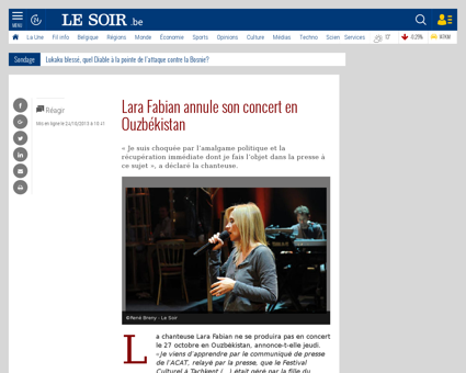 Lara fabian annule son concert en ouzbek Lara