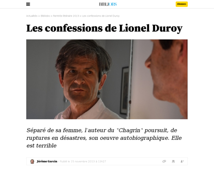 Les confessions de lionel duroy Lionel