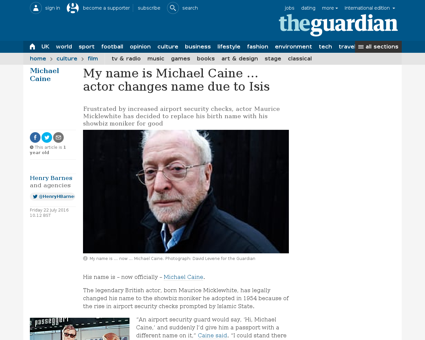 Michael caine isis islamic state changes Michael