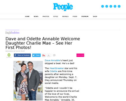Dave annable odette annable welcome daug Odette