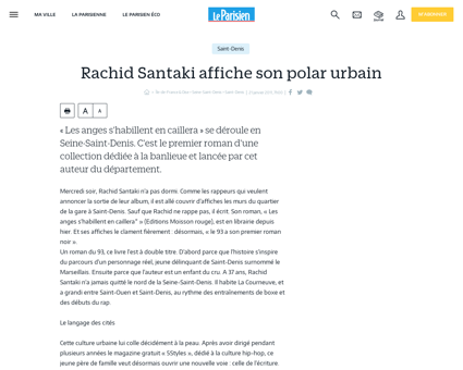Rachid santaki affiche son polar urbain  Rachid
