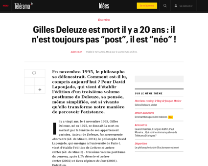 Gilles deleuze est mort il y a 20 ans il Gilles