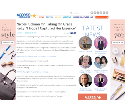Nicole kidman on taking on grace kelly i Nicole