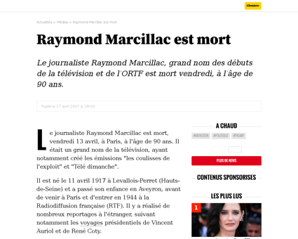 Raymond marcillac est mort Raymond