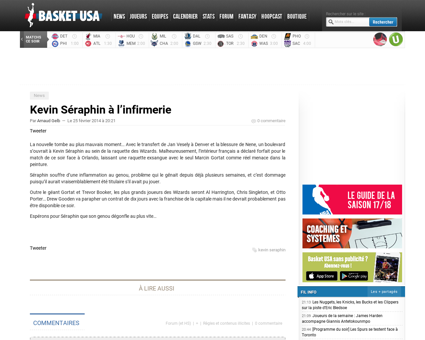 Kevin seraphin a linfirmerie Kevin