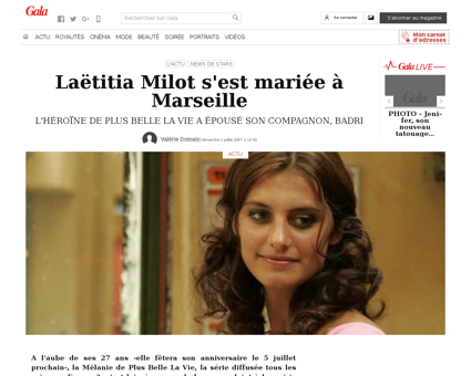 Laetitia milot s est mariee a marseille  Laetitia